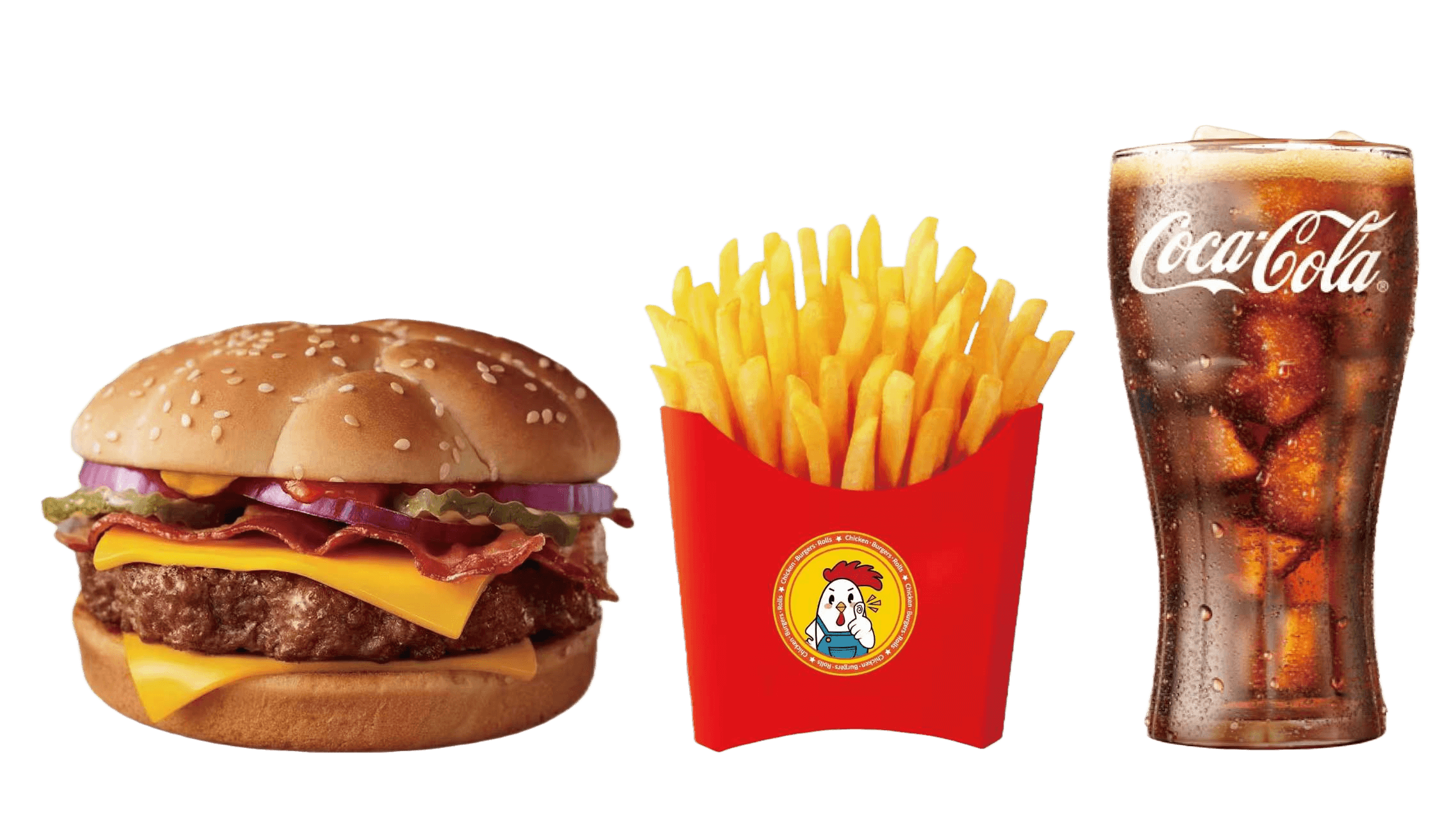  Onion Cheese Bacon combo 洋葱芝士培根堡套餐